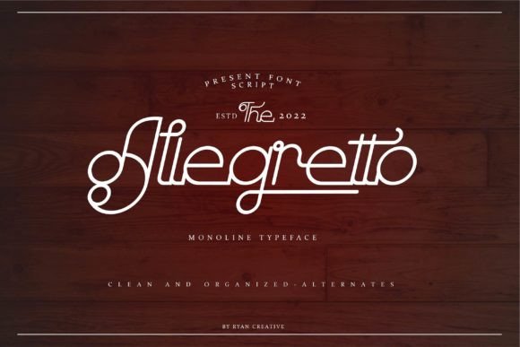 Allegretto Typeface: A Polished Script for Small Business Branding